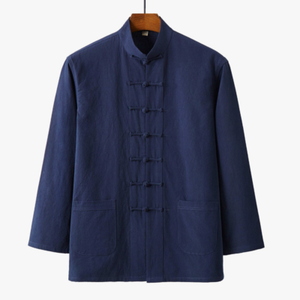 Chinese Men Tang Suit Top Frog Button Shirt Coat Tai Chi Kung Fu Martial Arts