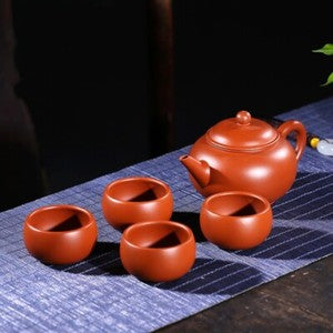Marked Tea Pot Real Yixing Zisha Zhu Clay Pot 10 Infuser Holes Matching Tea Cup