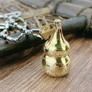 Titanium Steel Gourd Waterproof Medicine Box Pill Case Talisman Necklace Pendant