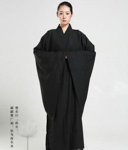 New Buddhist Monk Shaolin Kung Fu Suit Meditation Haiqing Robe Long Gown Dress