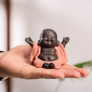 Purple Clay Tea Pet Artware Buddha Small Size Table Decoration Holiday Gift New