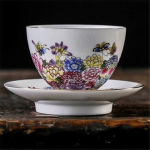 Boutique Tea Cup With Coaster Chinese Jingdezhen Town Porcelain Cup Saucer New