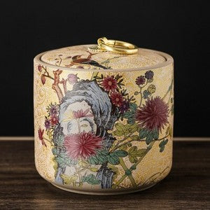 10cm Tea Tins Sealed Storage Tea Caddy Ceramic Container Puer Tea Jar Tea Set