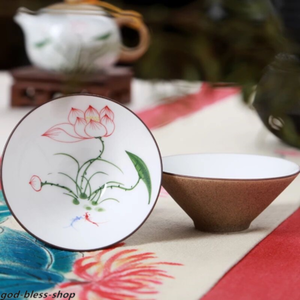 1PC Chinese Porcelain Kungfu Tea Cup Handpainted Floral Personal Cup 50ml
