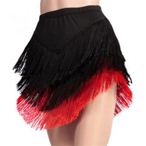 Women Party Ballroom Latin Tango Salsa Dance Dress Fringes Tassels Skirt S-5XL