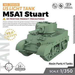 SSMODEL SS508 1/200/350/700 Military Model Kit US M5A1 Stuart Light Tank