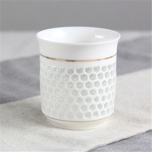 100ml Ceramic Tea Cup Blue White Cup For Coffee/tea Floral Hollow-out Design Cup