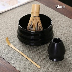 Embersceramic Ceramic Matcha Bowl with Bamboo Whisk and Chasen Holder