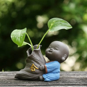 Small Vase Decoration Yixing Zisha Little Monk Tea Pet China Tea Play Creative