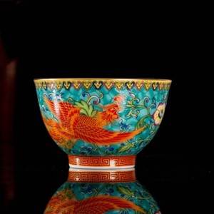 Chinese Tea Cup Dragon Phoenix Print Master Cup 85ml Porcelain Cup Of Tea China