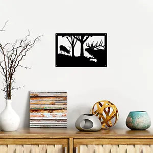 Wildlife Elk Wall Art - Territorial Warning -Size 13.8" x 9" - Metal Wall Art