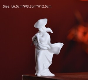 Chinese Style Swordsman Statue Porcelain Tea Pet Table Decoration Tea Play New