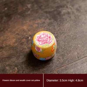 Ceramic Cover Household Enamel Color Tea Ceremony Accessories Single Put Teapot