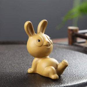 tea pet yixing zisha purple clay rabbit statue small size creative tea play new