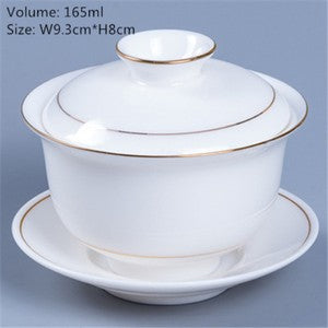 Multi-size Porcelain Gaiwan Chinese Kungfu Tea Set Cup Bowl Creative Cup Saucer
