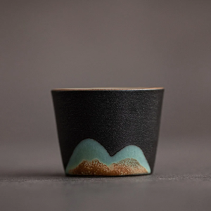 Handpainted Mountain Ceramic Teacup Chinese Gongfu Tea Cup