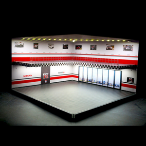 1:64 Scale Car Model Showroom LED Garage Scene Two-level Model Showroom