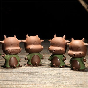 Chinese Brother Kiln Creative Tea Pet Pee Doll Statue Purple Clay Ornament