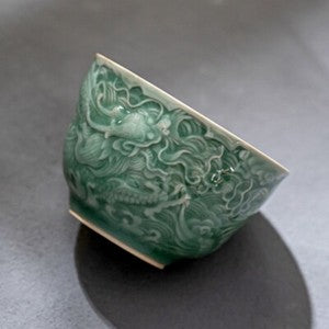 porcelain tea cup dragon relief handmade master cup 115ml personal ceramic cup