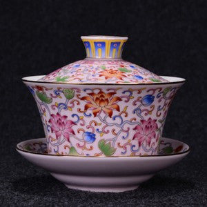 Gaiwan Porcelain Bigger Tureen With Lid Covered Bowl Tea Cup Saucer 340ml China
