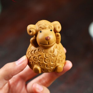 One Sheep Handmade Tea Pet Mascot Wealth Bring Tea Play Yixing Zisha Ornament
