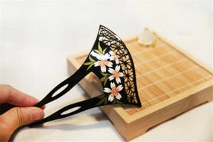 Acrylic Sakura Hollow out Hairpin Comb Kanzashi Japanese for Kimono Geisha Gift
