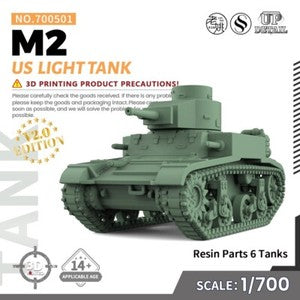 SSMODEL SS501 1/200/350/700 Military Model Kit US M2 Light Tank