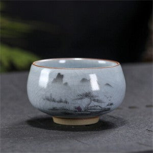2pc 130ml Ruyao Cup Crackle Glaze Porcelain Cup of Tea Under Glaze Chinese Tea