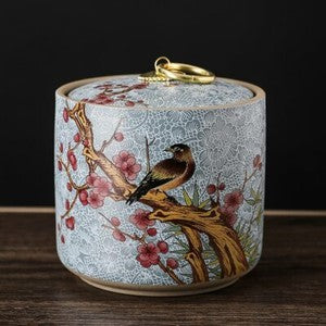 10cm Tea Tins Sealed Storage Tea Caddy Ceramic Container Puer Tea Jar Tea Set