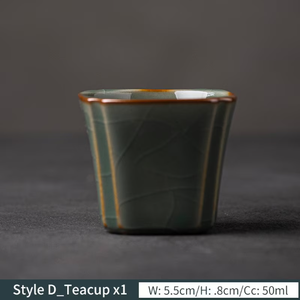 Square Ceramic Teacup Porcelain Tea Cup 50ml