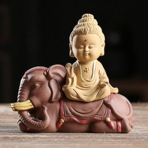 China Artware Yixing Zisha Tea Pet Buddha Statue Avalokitesvara Bodhisattva New