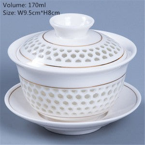 Multi-size Porcelain Gaiwan Chinese Kungfu Tea Set Cup Bowl Creative Cup Saucer