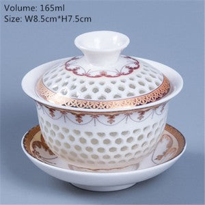Multi-size Porcelain Gaiwan Chinese Kungfu Tea Set Cup Bowl Creative Cup Saucer