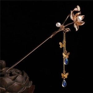 Handmade Tiara Hairpin Flower Fringe Kanzashi Step Shake Headdress Hair Clip