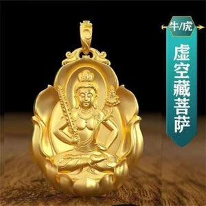 Gilt Zodiac Signs Buddha Eight Guardian Spirits Pendant Handicraft Amulets