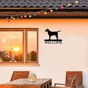 Dog Welcome Sign - Labrador - 12 inch Wide Metal Wall Art