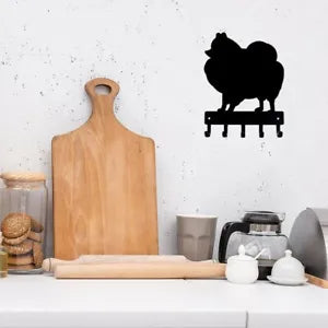 Pomeranian Dog - Keychain Holder - Metal Pendant Wall Art Home Decor Accessories