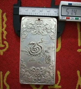 1PC Tibetan Silver Tibet Statue Chinese Zodiac Amulet Thangka Feng shui