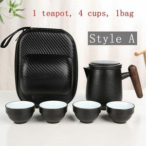 Ceramic Portable Teapot Set Chinese Tea Travel Tea Set Kung Fu Tea Set Drinkware