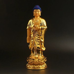 21cm Exquisitely Resin Handcarved Amitabha Bodhisattva Buddha Statue Decoration