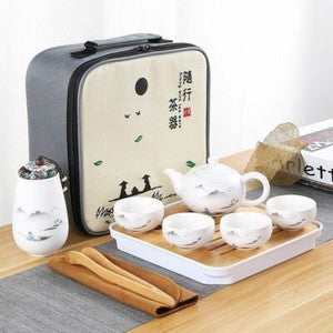 Chinese Automatic Rotating Kung Fu Tea Ceremony Set For Home Portable Drinkware
