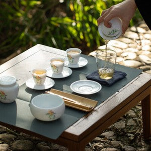 Travel Tea Set Porcelain Handpainted Gaiwan Tureen Cup Saucer Glass Pitcher New