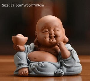 on sales yixing zisha purple clay tea pet Buddha for shelf wealth bring tea play