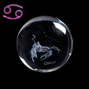 Zodiac Sign Star Crystal Ball Laser Engraved Glass Sphere Crystal 80MM Gift