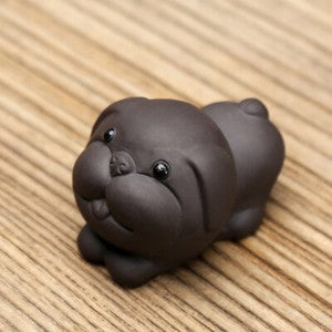 Home Decoration Zisha Purple Clay Tea Pet Dog Statue Mini Size China Ornament