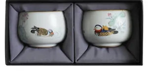 2pcs China Song Dynasty Antique master tea cup ruyao mandarin duck ceramic cup