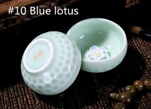One Cup Ceramic Porcelain Tea Cup Made in China Fish Lotus Design Handmade Cups