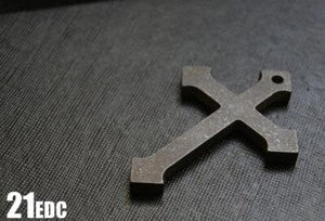Titanium Alloy Stone Wash Thickened Cross Necklace Pendant Keyhain DIY pendant