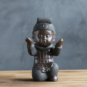 Terracotta Warriors Statue Holder for Pen Brush Rack Yixing Zisha Tea Pet China