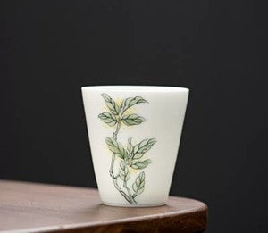 One Tea Cup Handpainted 45ml Porcelain Master Cup Floral Handmade Kungfu Teacups